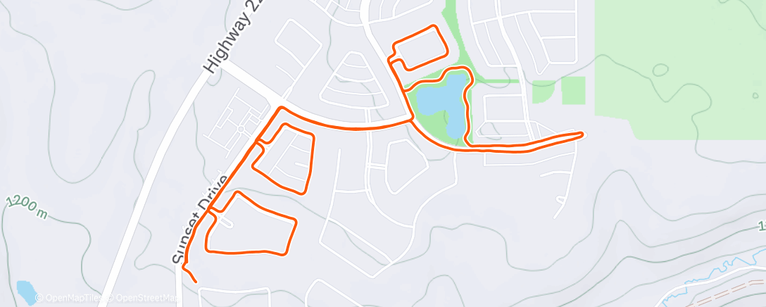 Map of the activity, Afternoon Run