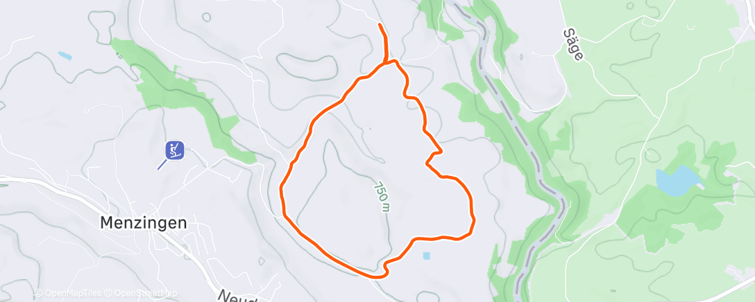 Map of the activity, Lunch Run