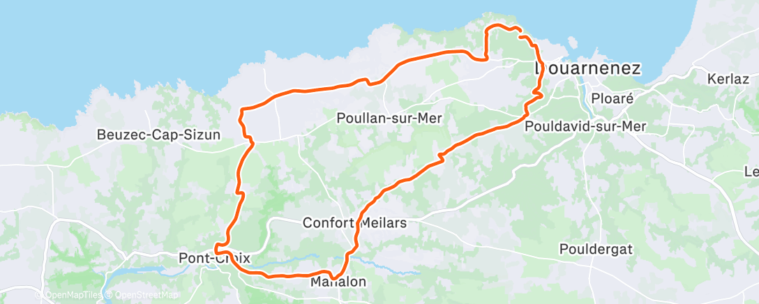 Map of the activity, Vélo du midi