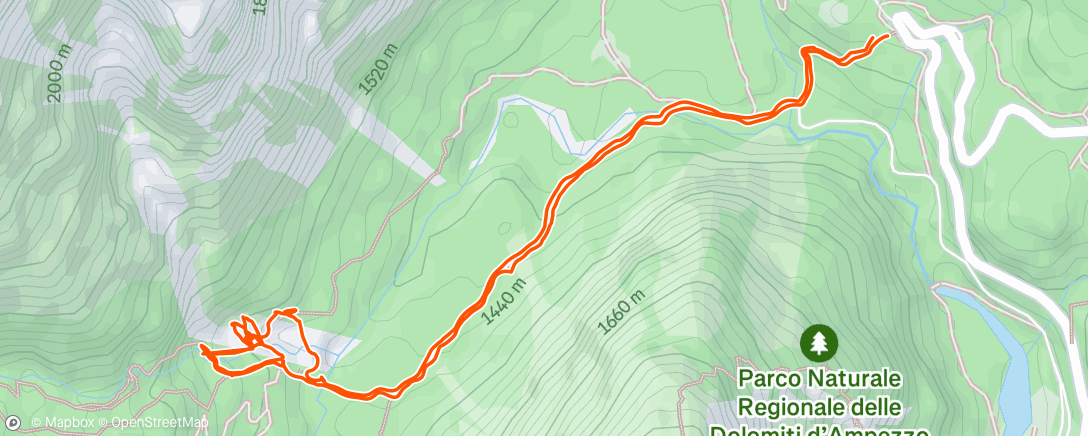 Map of the activity, Ochtendhike Via Ferrata Cascate di Fames 🇮🇹