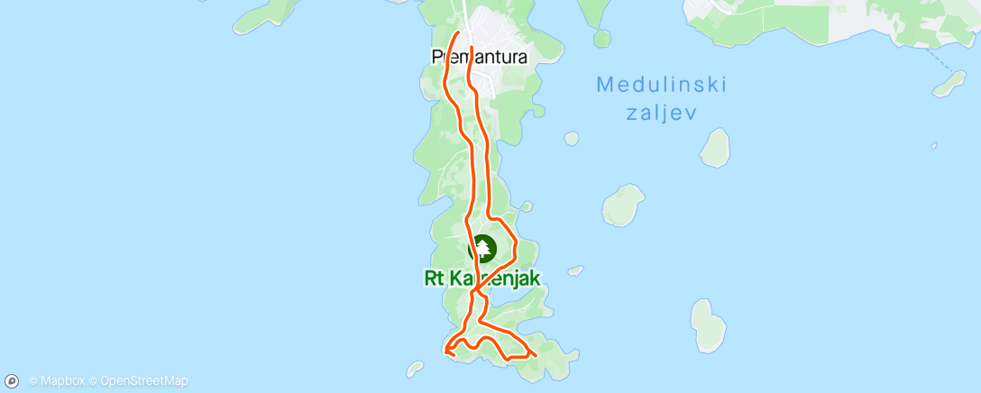 Map of the activity, RT Kamenjak
