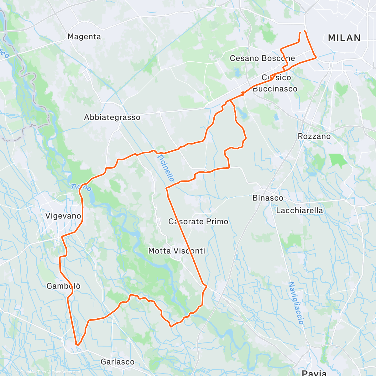 Map of the activity, Piccole Fiandre