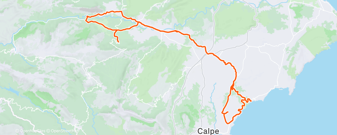 Map of the activity, Cycling