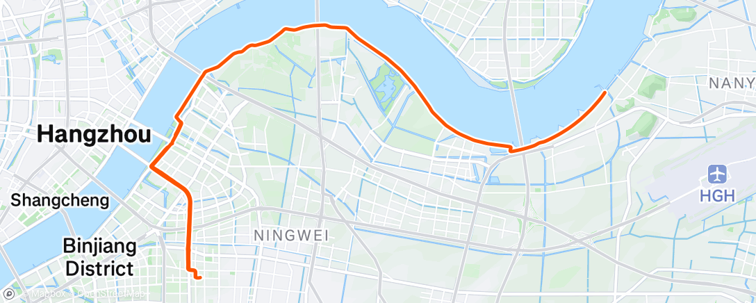 Map of the activity, 傍晚骑行