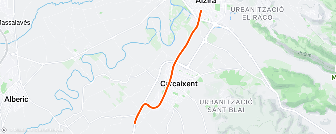 Map of the activity, Evening Ride