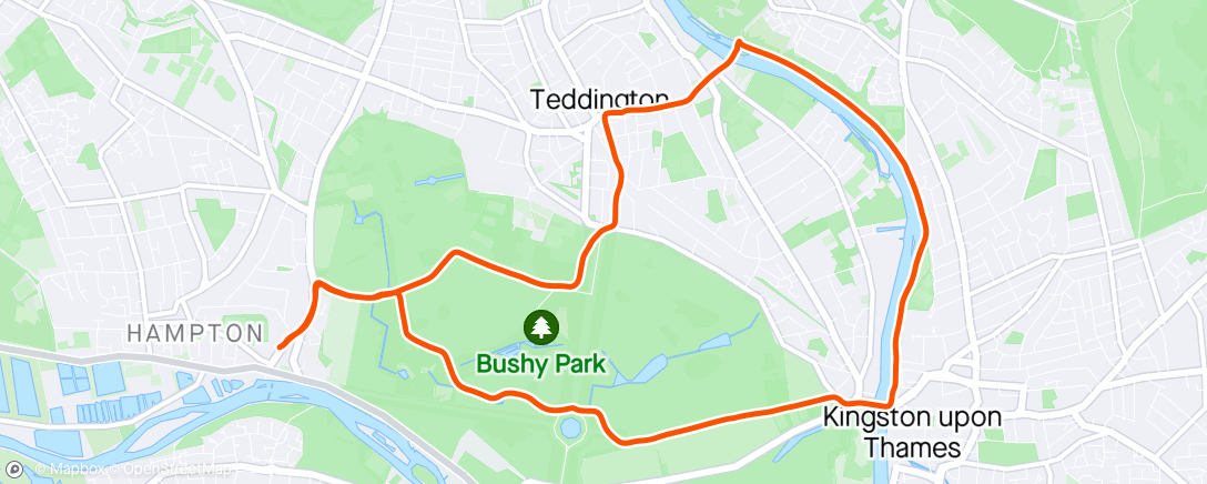 Map of the activity, Jog with Monty