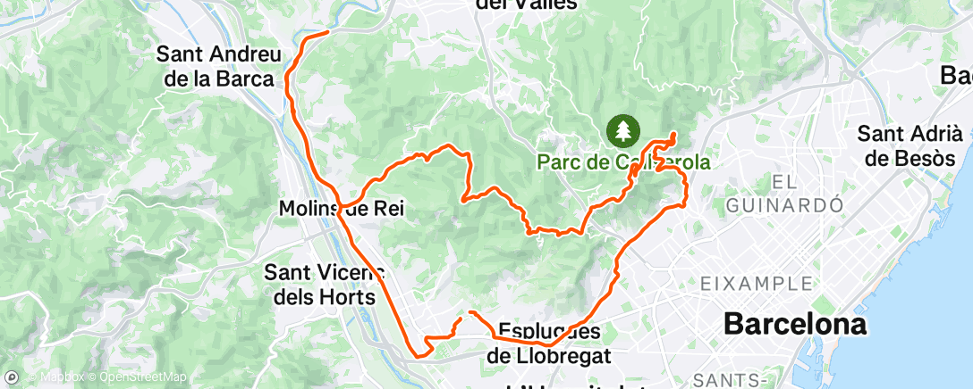 Map of the activity, Bicicleta por la mañana