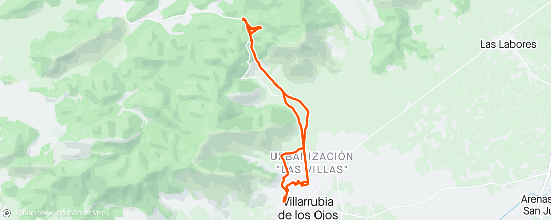 Mapa da atividade, Bicicleta de montaña eléctrica vespertina