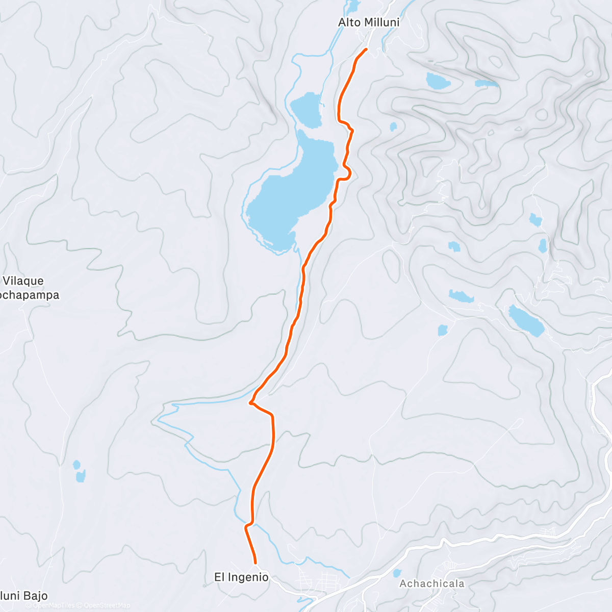 Map of the activity, ROUVY - Alto Milluni | Bolivia