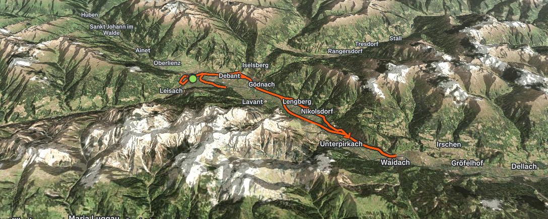 Map of the activity, Fahrt am Morgen