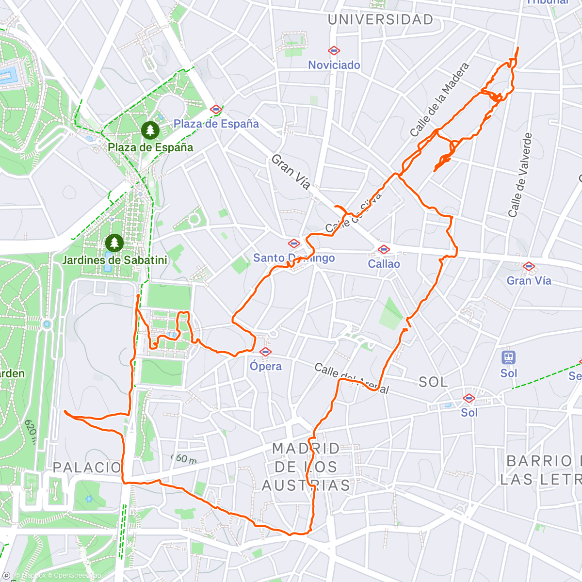 Map of the activity, Madrid!