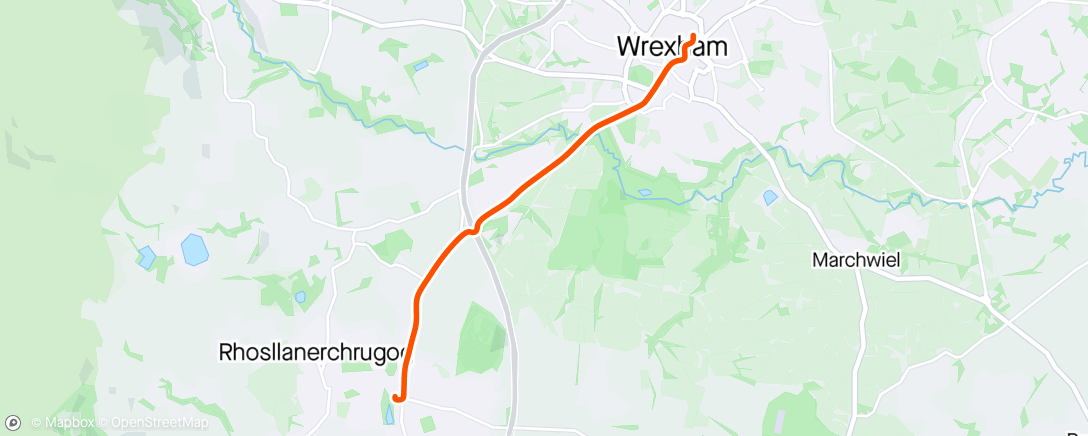 Map of the activity, Riding home from football