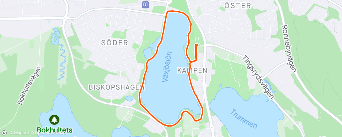 Map of the activity, A cool run round the lake