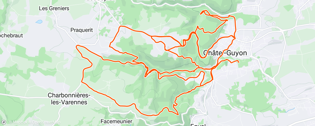 Map of the activity, Sortie VTT dans l'après-midi
