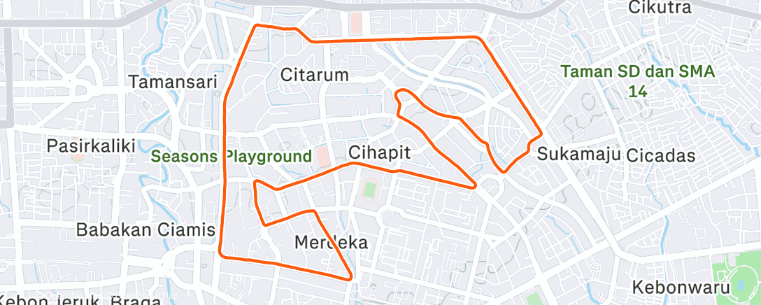 Map of the activity, Morning Run