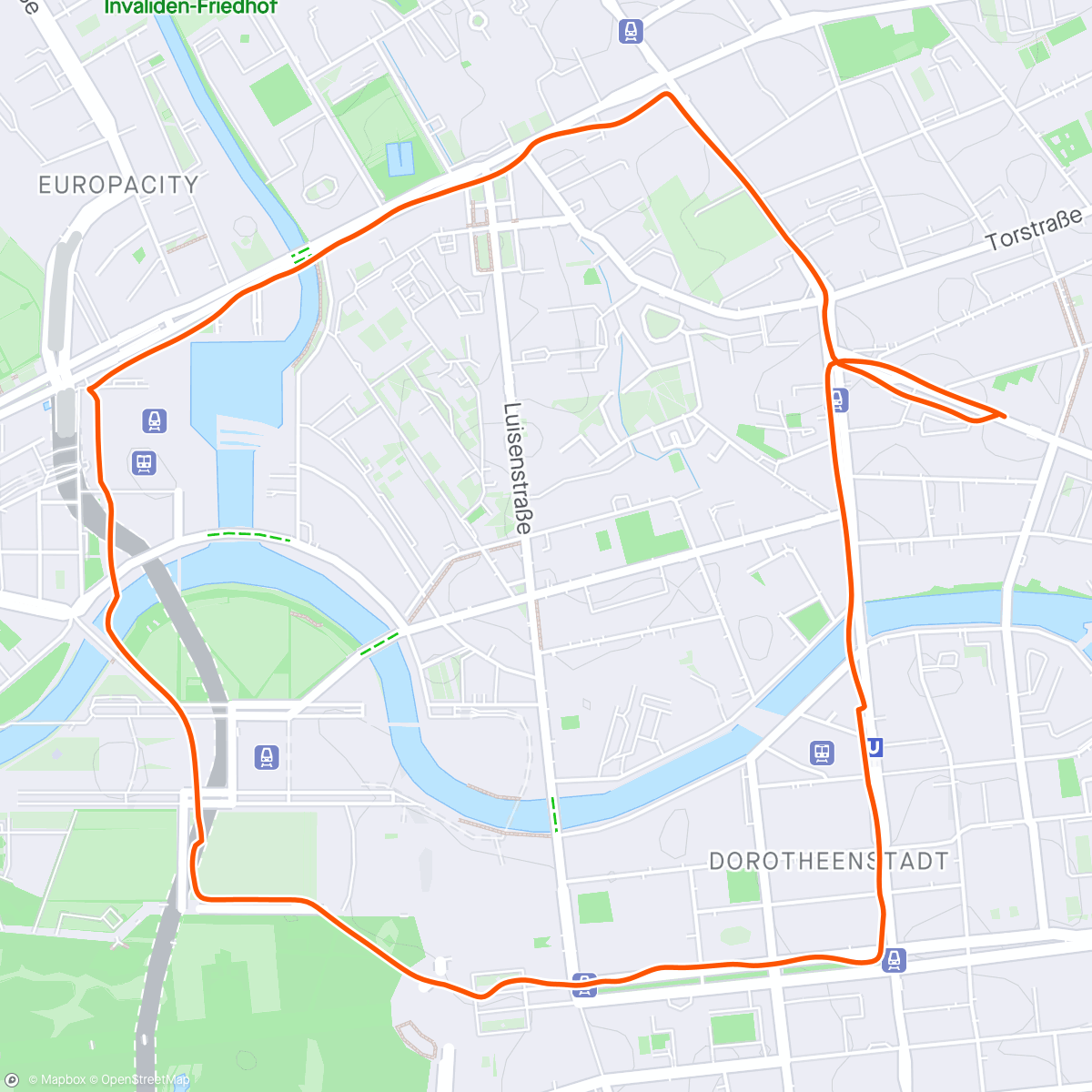 Map of the activity, Running Late Club Run On Tour