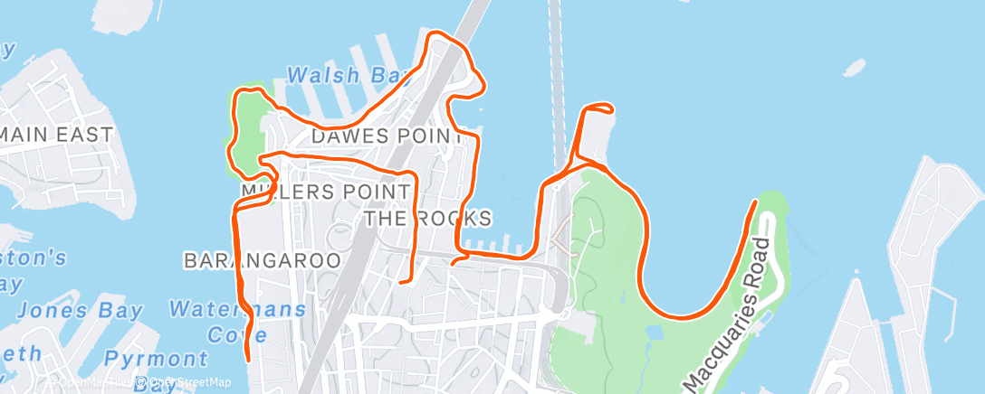 Map of the activity, Morning Run