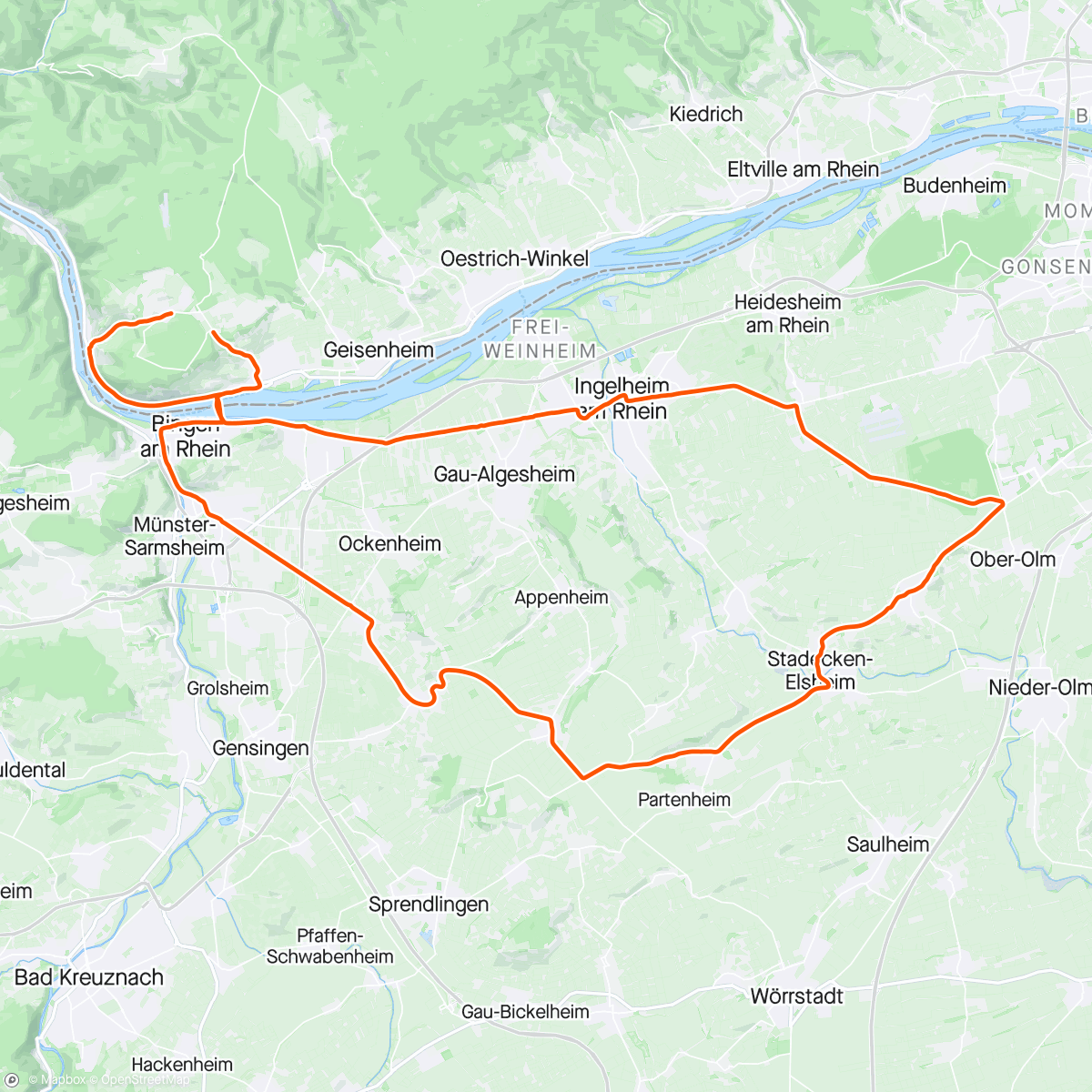 「Rheinhessen Runde」活動的地圖