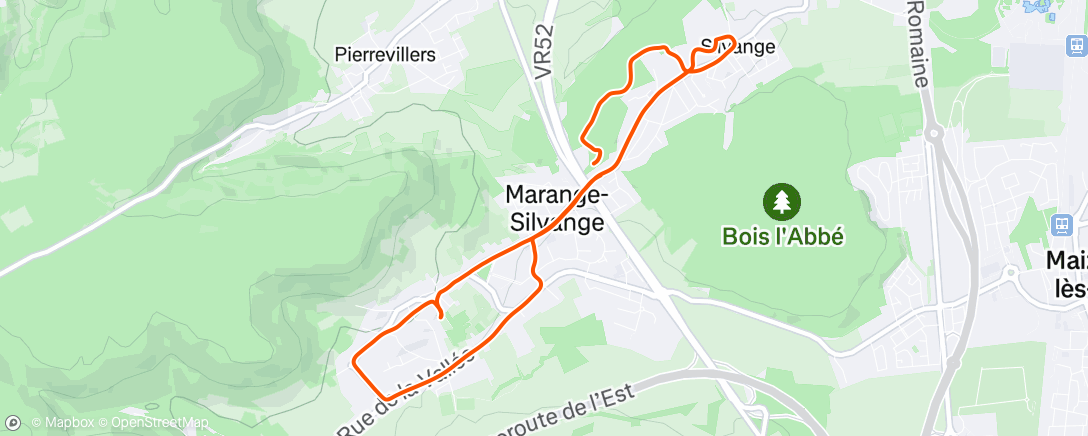 Map of the activity, Course à pied le matin