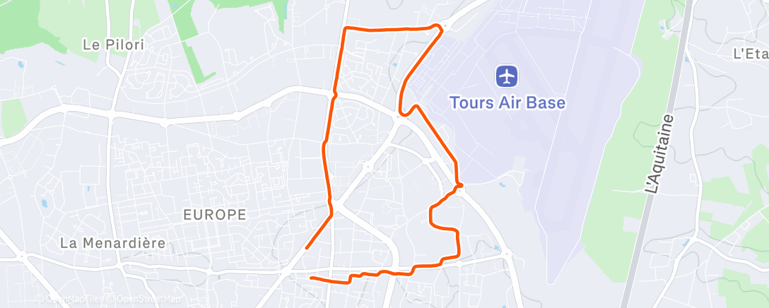 Map of the activity, Morning Run