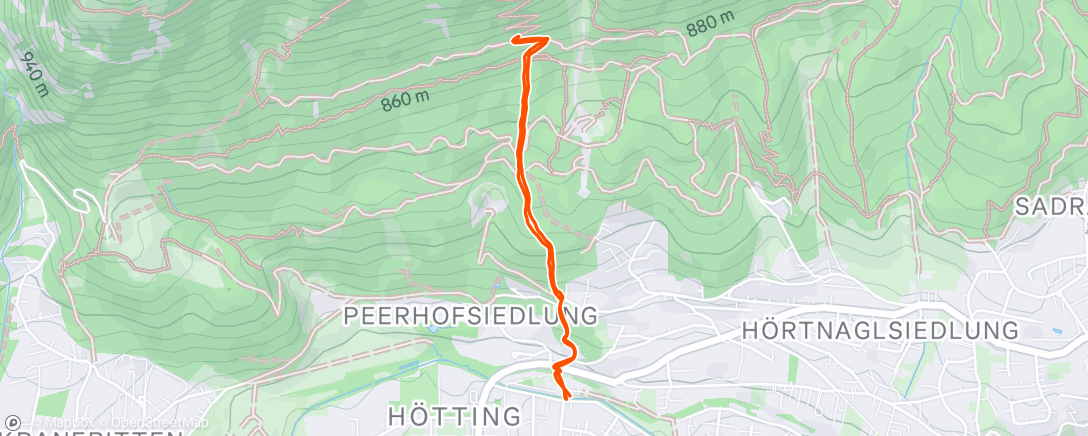 Map of the activity, Traillauf am Abend • 32:28 elapsed