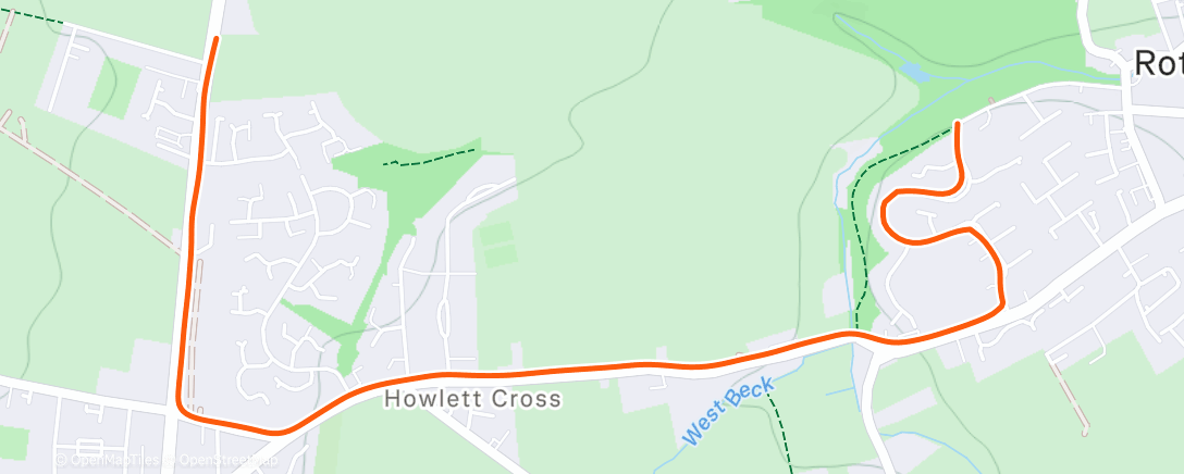 Map of the activity, Afternoon Run