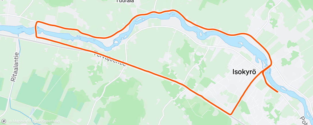 Map of the activity, Afternoon Run