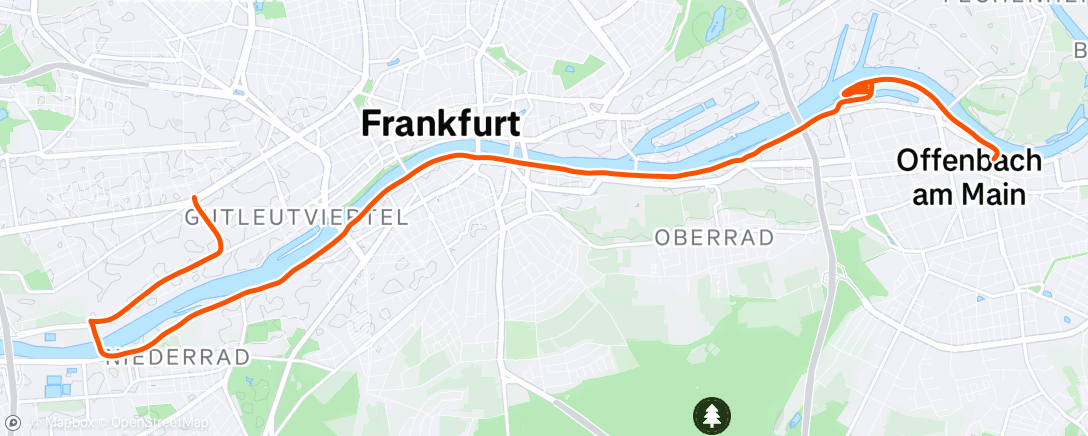 Map of the activity, Frankfurt cruise before flight