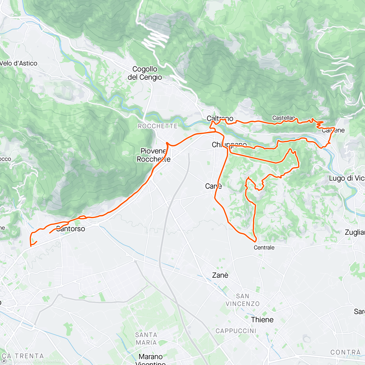 Map of the activity, bregonze e camisin alto
