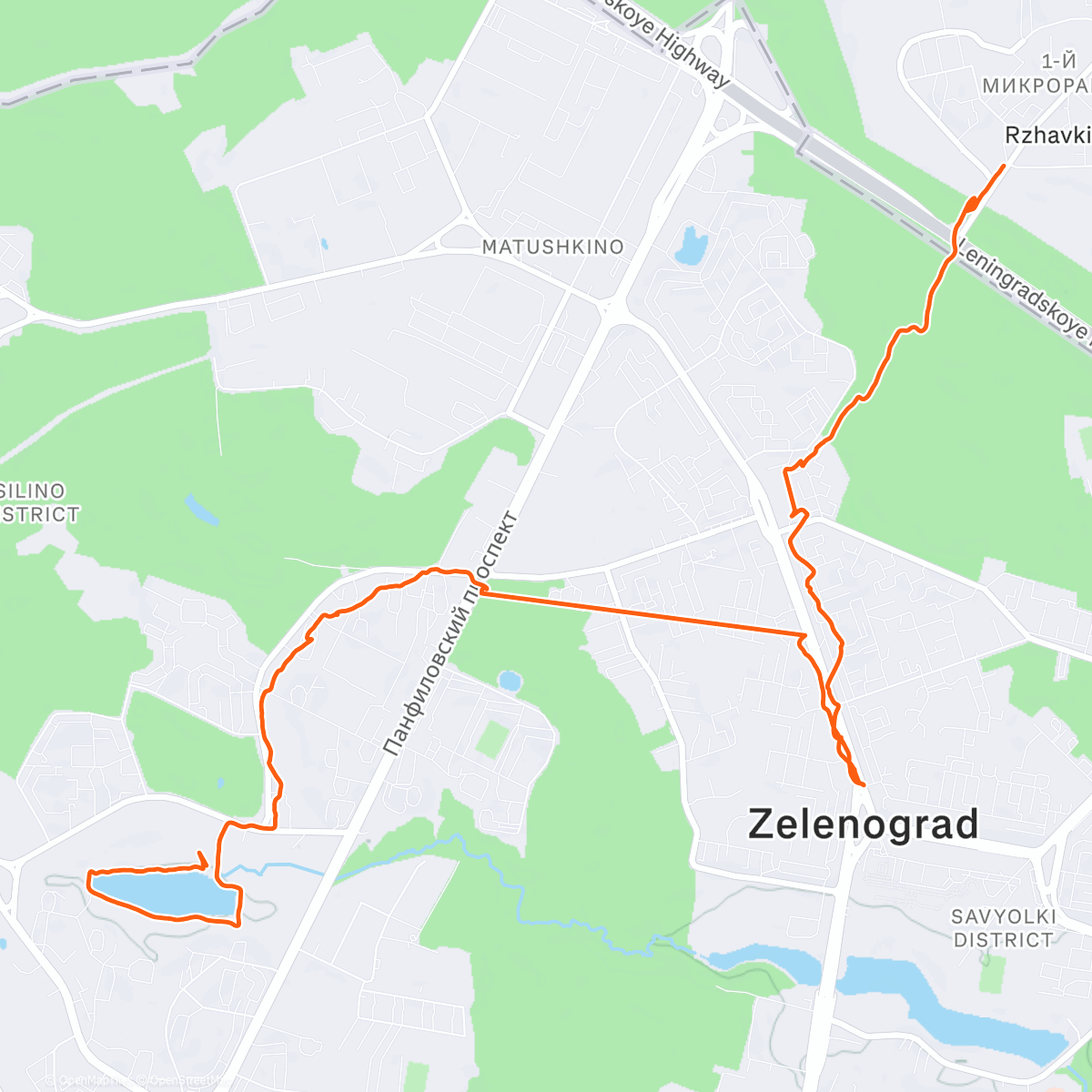 Map of the activity, Утренний забег