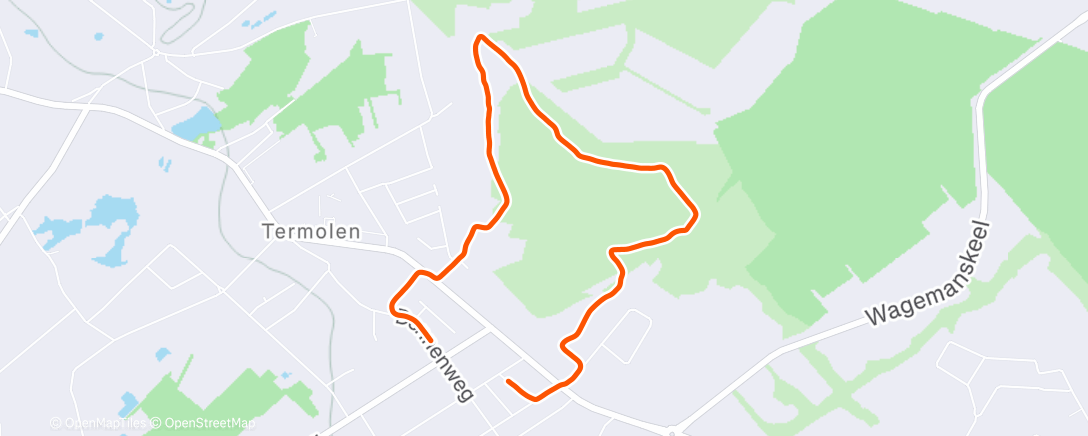 Map of the activity, Wandeling op de Teut " Opbouw van de cross "