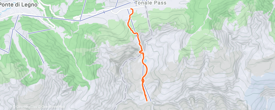 Map of the activity, Sessione di sci fuoripista all’ora di pranzo