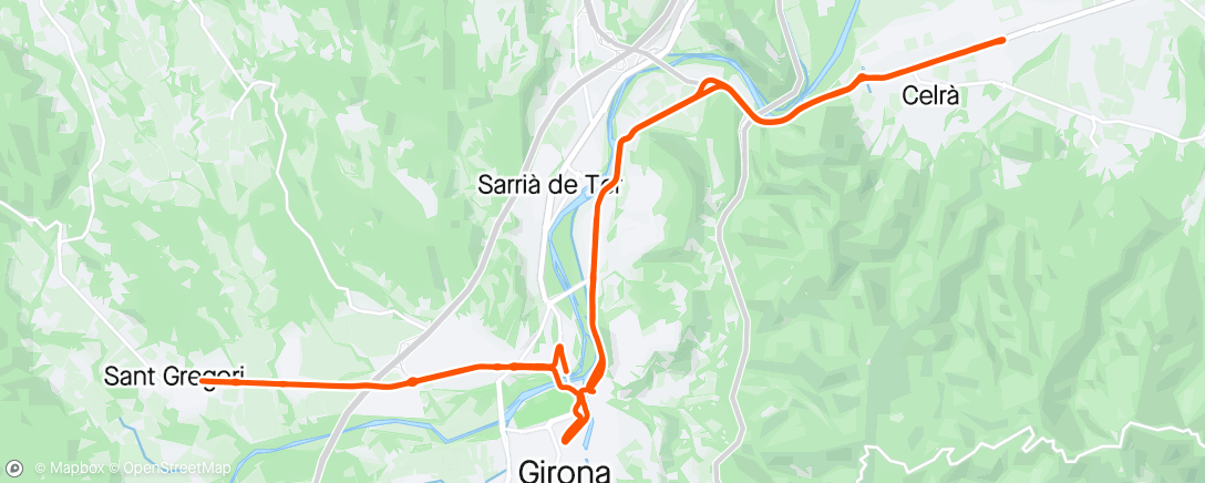 Map of the activity, The classic ride all the way to sant gregori before realising I left my phone at home