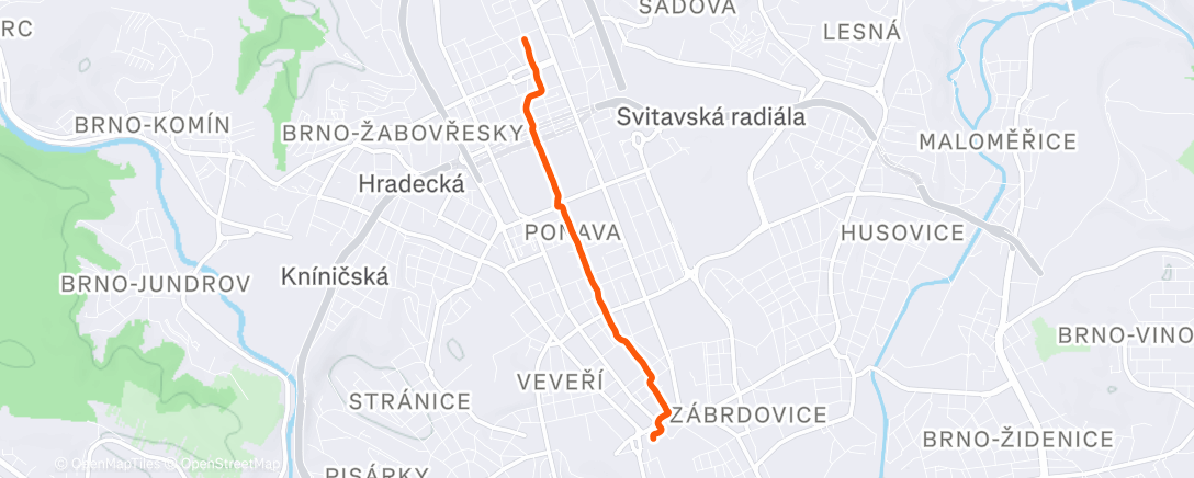 Map of the activity, Afternoon Run
