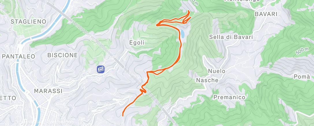 Map of the activity, Pedalata dell'ora di pranzo