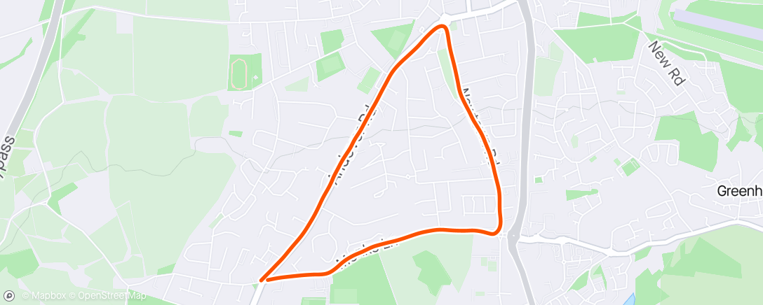 Map of the activity, Solo run whilst Toby trains