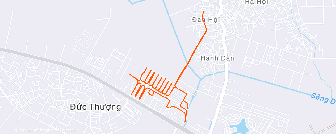 Map of the activity, Afternoon Run