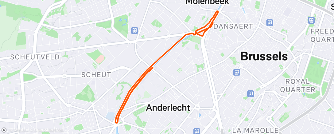 Map of the activity, Course à pied le matin