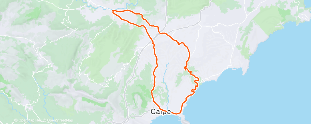 Map of the activity, Coffee ride