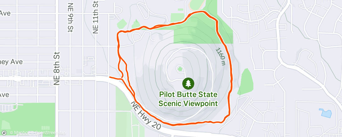 Map of the activity, Evening Run