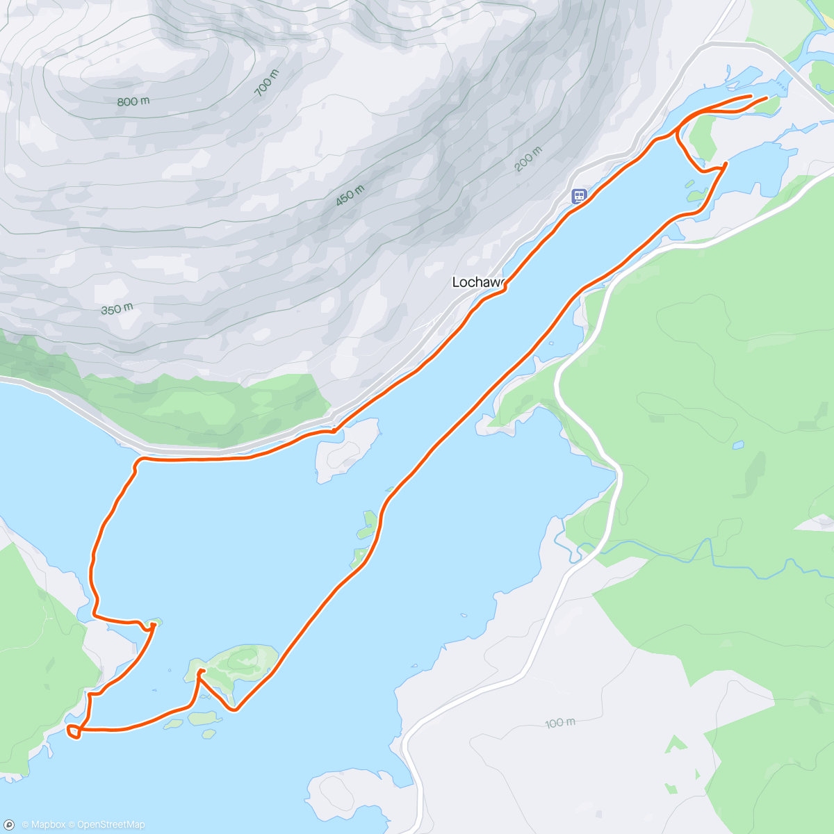 Map of the activity, Loch Awe Kayak