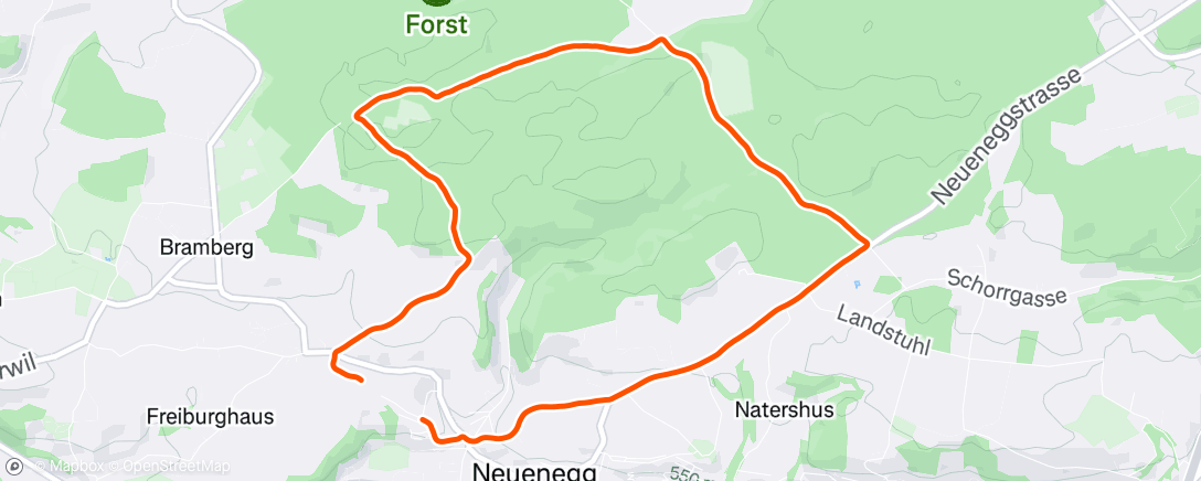 Map of the activity, Lunch Run