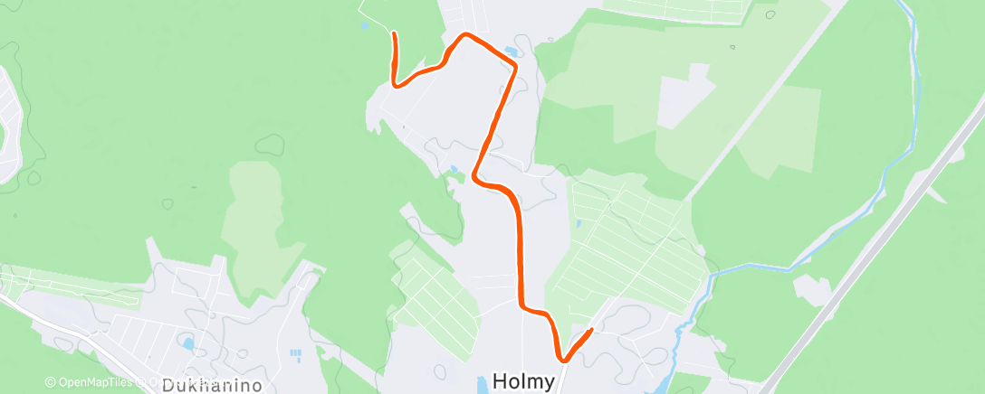 Map of the activity, Afternoon Run