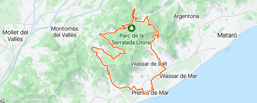 Mapa da atividade, Bicicleta de montaña eléctrica matutina