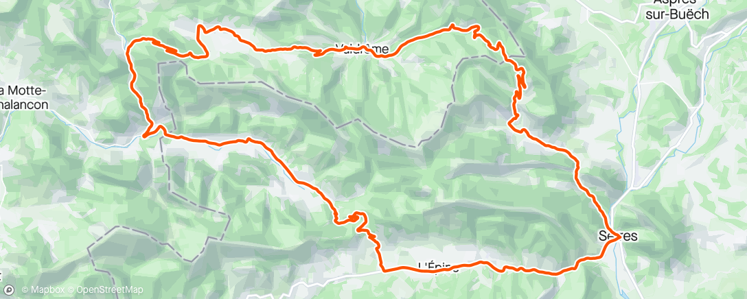 Map of the activity, Col de Carabès, Roussas et Tourettes. Last week nearly 30 degrees now baltic with snow flurries and hail. Good when the wind was behind.