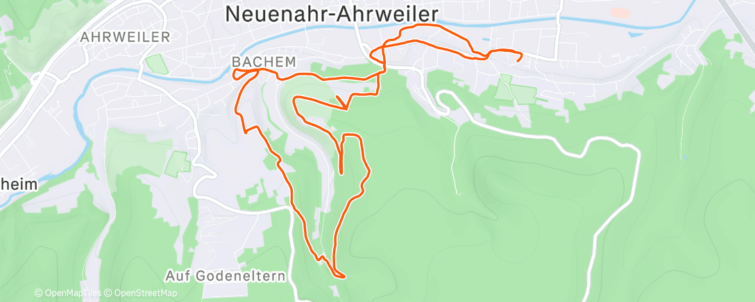 Map of the activity, Mittagslauf