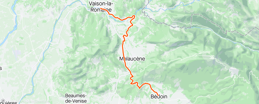 Map of the activity, FulGaz - Bedoin to Vaison-la-Romaine