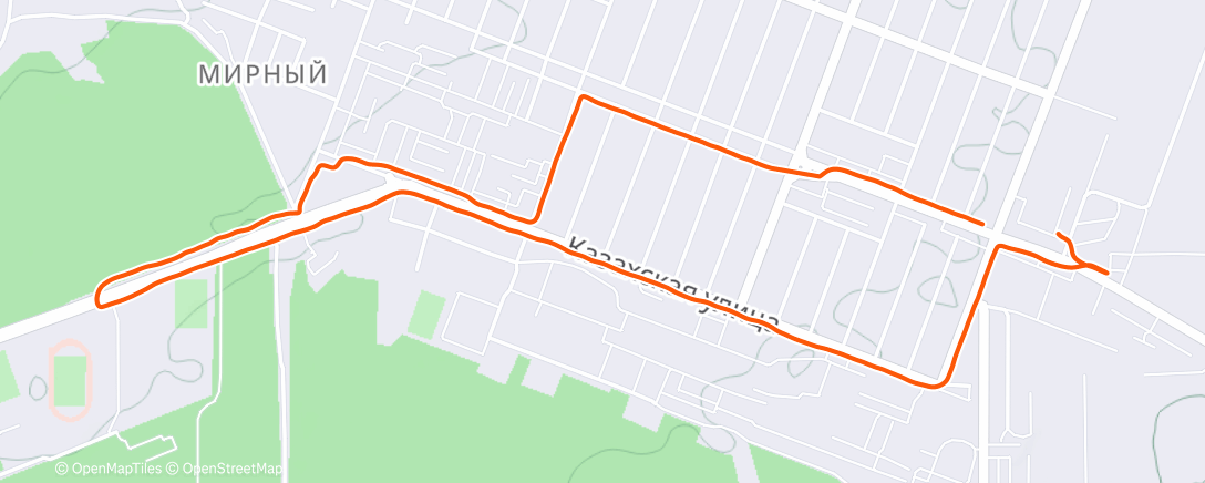 Map of the activity, Полуденный забег