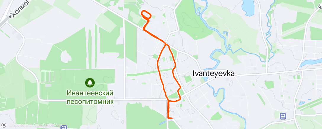 Map of the activity, Вечерний забег