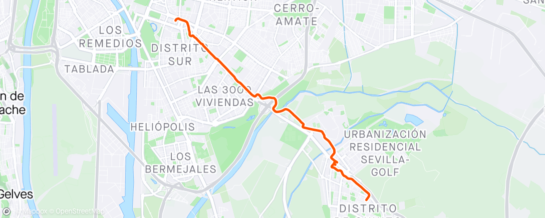 Map of the activity, Bicicleta nocturna